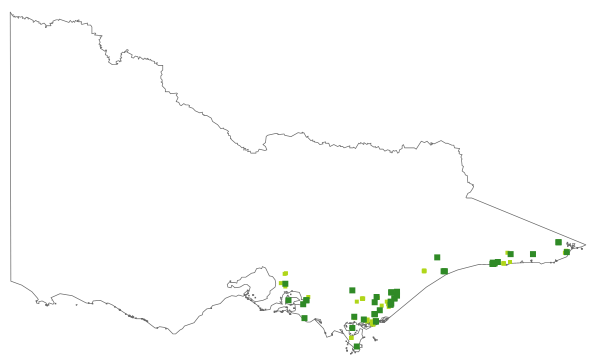 Caladenia aurantiaca (distribution map)